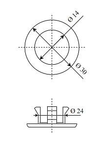 Krytka prepadu čierna mat - priemer otvoru 24 mm