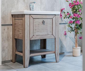 Umývadlová skrinka ANTIK SUPZ 70 v prevedení s patinou a umývadlom Grace 70