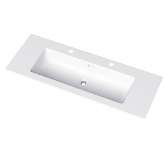 Keramické umývadlo Pura 120 s 2 otvormi pre batériu - biele 