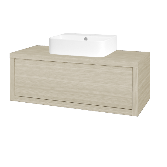 Koupelnová skříňka STORM SZZ 100 (umyvadlo Joy 3)  - D04 Dub - M01 Bílá mat