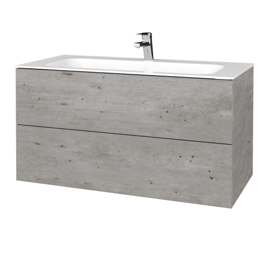 Koupelnová skříňka VARIANTE SZZ2 100 pro umyvadlo Finion - D01 Beton - M01 Bílá mat