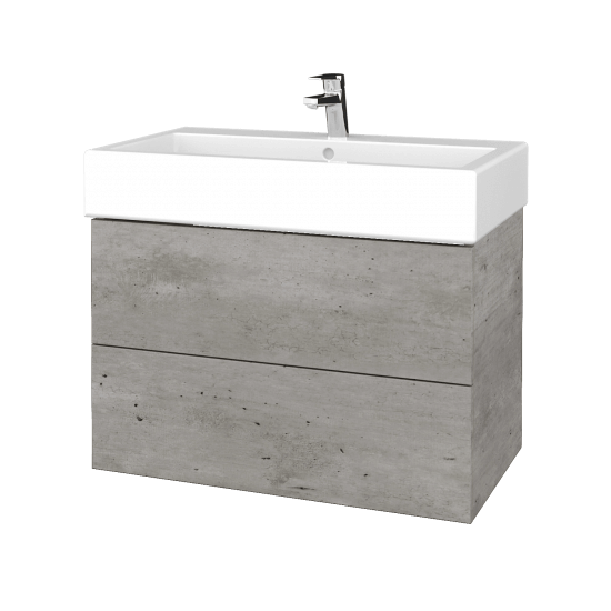 Koupelnová skříňka VARIANTE SZZ2 80 pro umyvadlo Duravit Vero - D01 Beton - L01 Bílá vysoký lesk