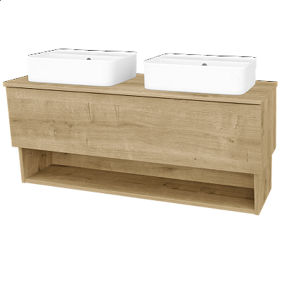 Kúpeľňová skriňa INVENCE SZZO 125 (2 umývadlá Joy 2) 