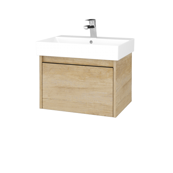Kúpeľňová skrinka BONO SZZ 60 umývadlo Glance - D01 Betón - Úchytka T33 - N01 Biela lesk