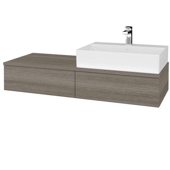 Kúpeľňová skrinka MODULE SZZ2 120 umývadlo Kube - D03 Cafe - D27 Cognac - Levé - Nie