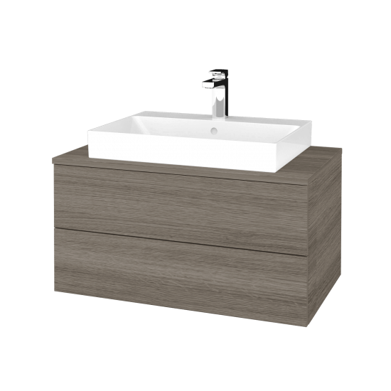 Kúpeľňová skrinka MODULE SZZ2 80 umývadlo Glance - D03 Cafe - L03 Antracit vysoký lesk - Nie
