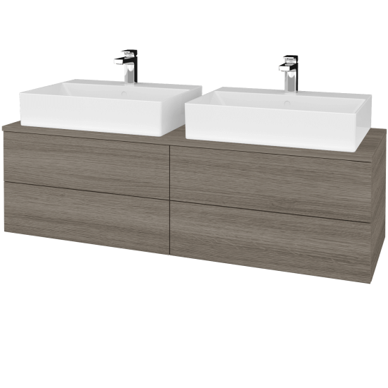 Kúpeľňová skrinka MODULE SZZ4 140 umývadlo Kube - D03 Cafe - D23 Herkules - Nie