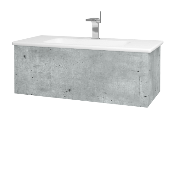 Kúpeľňová skrinka VARIANTE SZZ 100 (umývadlo Euphoria)  - D01 Betón - L03 Antracit vysoký lesk