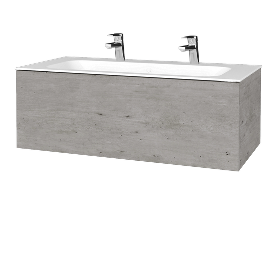 Kúpeľňová skrinka VARIANTE SZZ 100 pre úmyvadlo Finon - D01 Betón - M01 Biela mat