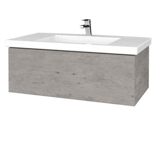Kúpeľňová skrinka VARIANTE SZZ 100 pre umývadlo Metric - D01 Betón - L03 Antracit vysoký lesk