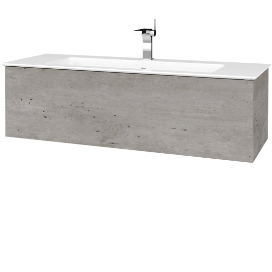 Kúpeľňová skrinka VARIANTE SZZ 120 (umývadlo Pura)  - D01 Betón - M01 Biela mat