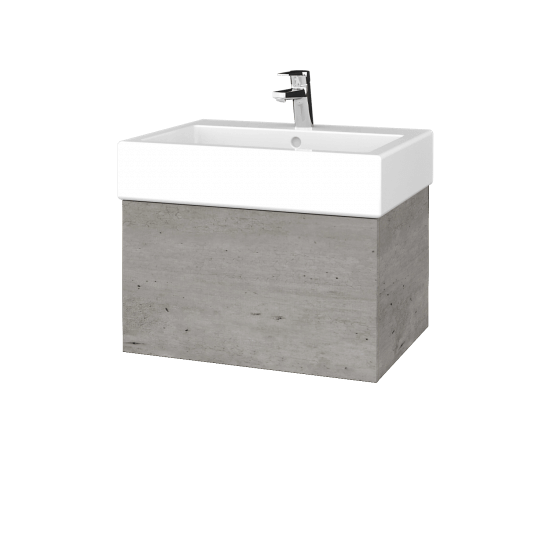 Kúpeľňová skrinka VARIANTE SZZ 60 pre úmyvadlo Duravit Vero - D01 Betón - M01 Biela mat