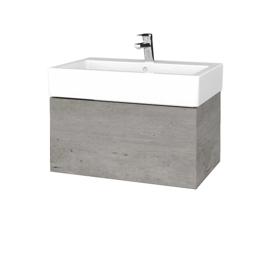 Kúpeľňová skrinka VARIANTE SZZ 70 pre úmyvadlo Duravit Vero - D01 Betón - M01 Biela mat