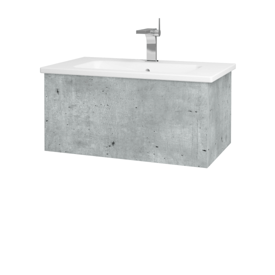 Kúpeľňová skrinka VARIANTE SZZ 80 (umývadlo Euphoria)  - D01 Betón - L03 Antracit vysoký lesk