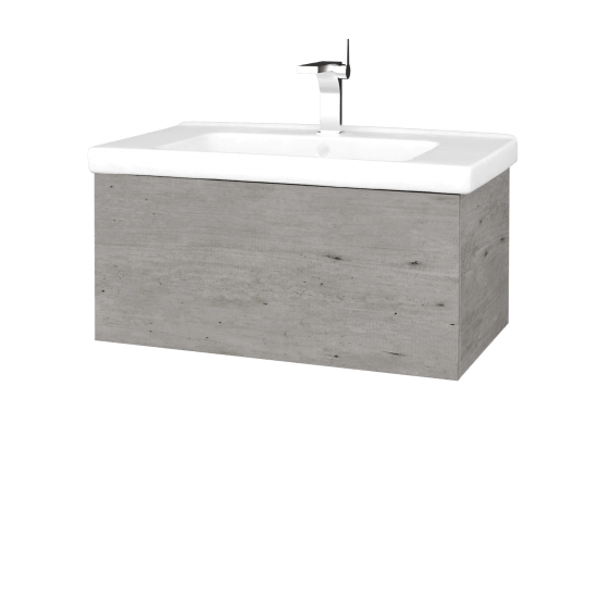Kúpeľňová skrinka VARIANTE SZZ 80 (umývadlo Harmonia)  - D01 Betón - L03 Antracit vysoký lesk
