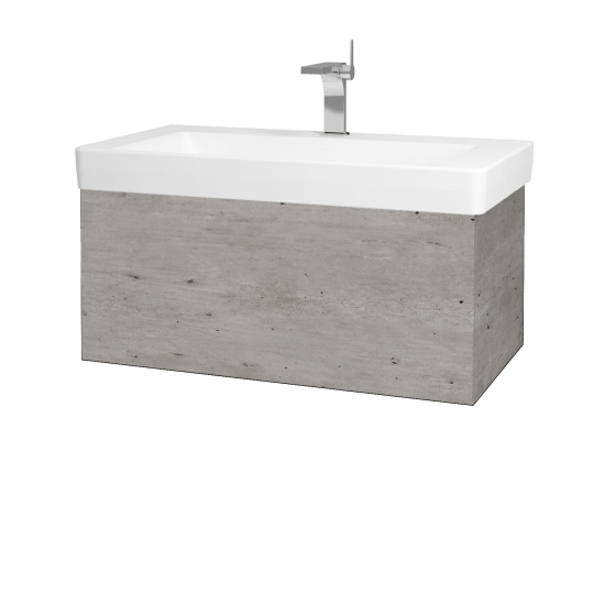 Kúpeľňová skrinka VARIANTE SZZ 85 pre úmyvadlo Laufen Pro S - D01 Betón - M01 Biela mat
