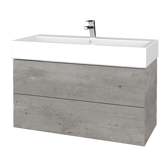 Kúpeľňová skrinka VARIANTE SZZ2 100 pre úmyvadlo Duravit Vero - D01 Betón - M01 Biela mat