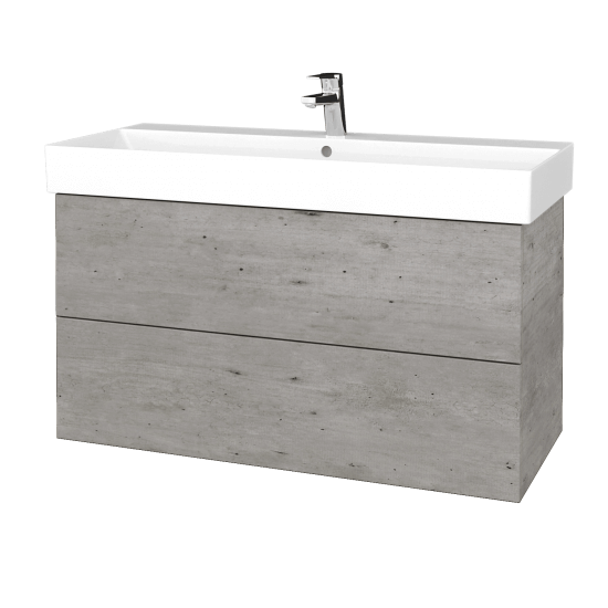 Kúpeľňová skrinka VARIANTE SZZ2 100 umývadlo Glance - D01 Betón - L04 Béžová vysoký lesk