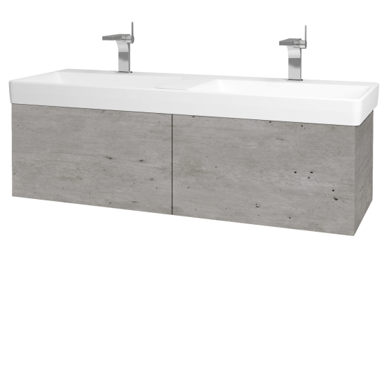 Kúpeľňová skrinka VARIANTE SZZ2 130 pre úmyvadlo Laufen Pro S - D01 Betón - M05 Béžová mat