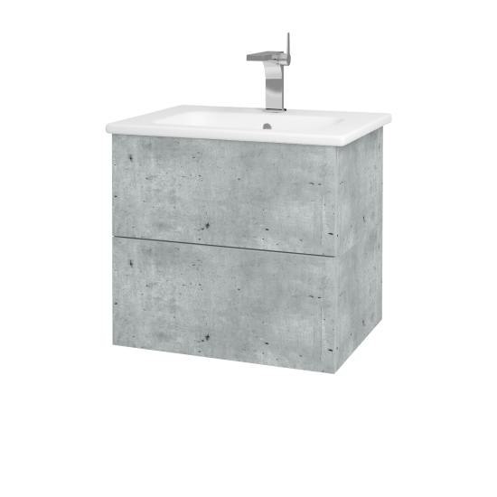 Kúpeľňová skrinka VARIANTE SZZ2 60 (umývadlo Euphoria)  - D01 Betón - L03 Antracit vysoký lesk