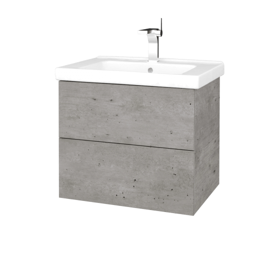 Kúpeľňová skrinka VARIANTE SZZ2 65 (umývadlo Harmonia)  - D01 Betón - L03 Antracit vysoký lesk