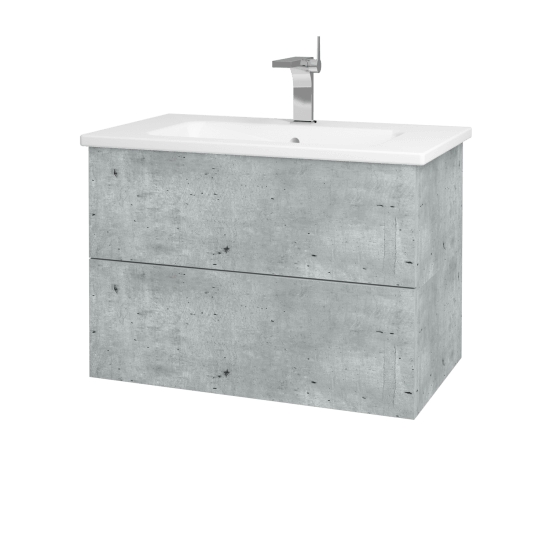 Kúpeľňová skrinka VARIANTE SZZ2 80 (umývadlo Euphoria)  - D01 Betón - L03 Antracit vysoký lesk
