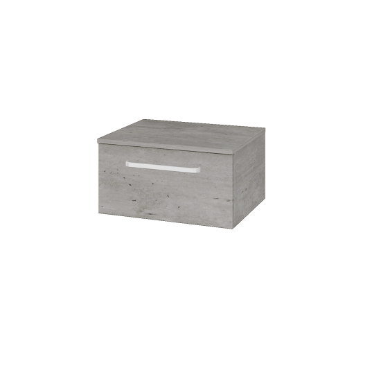 Nízká skříňka DOS SNZ1 60  - D01 Beton - Úchytka T01 - L01 Bílá vysoký lesk