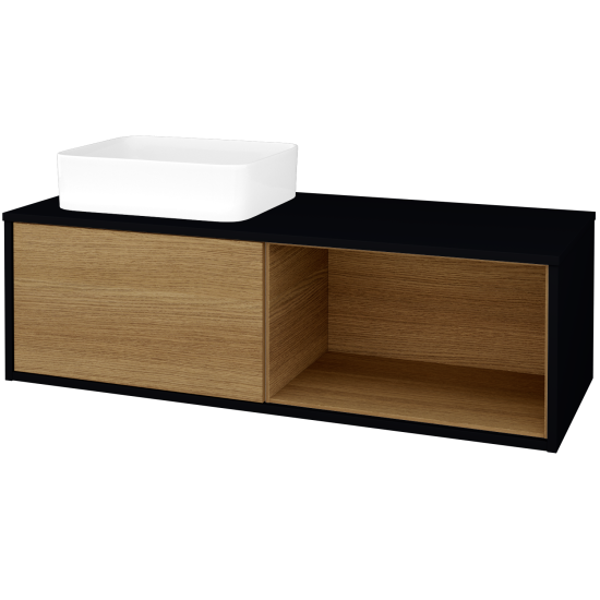 Skrinka pod umývadlo ARTEO SZZOP 120  - M17 Čierna mat - D29 Honey