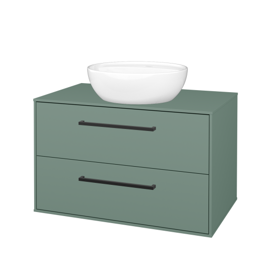 Skrinka pod umývadlo KVADRO SZZ2 80  - M18 Mint mat - Úchytka T06 - M18 Mint mat