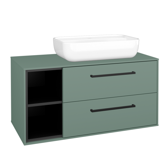 Skrinka pod umývadlo KVADRO SZZ2O2L 100  - M18 Mint mat - Úchytka T06 - M18 Mint mat