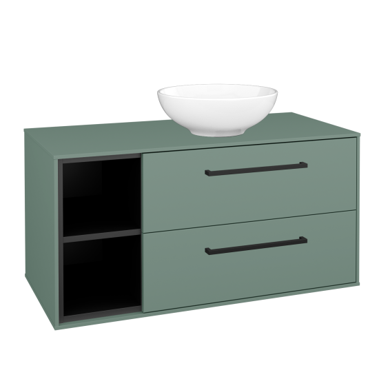 Skrinka pod umývadlo KVADRO SZZ2O2L 100  - M18 Mint mat - Úchytka T06 - M18 Mint mat