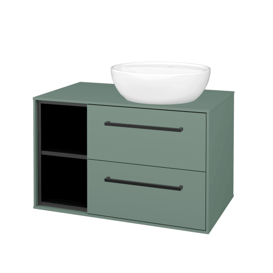 Skrinka pod umývadlo KVADRO SZZ2O2L 80  - M18 Mint mat - Úchytka T06 - M18 Mint mat