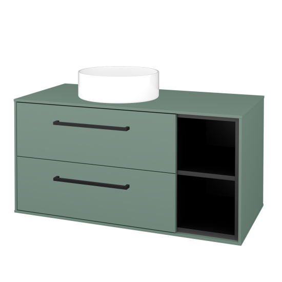 Skrinka pod umývadlo KVADRO SZZ2O2P 100  - M18 Mint mat - Úchytka T06 - M18 Mint mat