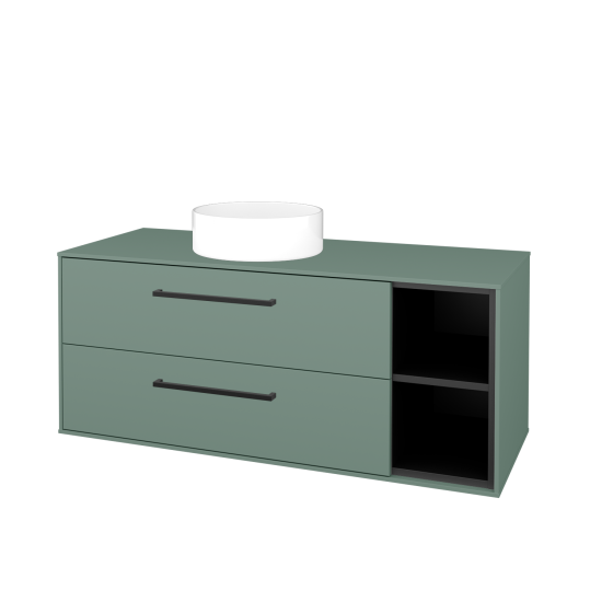 Skrinka pod umývadlo KVADRO SZZ2O2P 120  - M18 Mint mat - Úchytka T06 - M18 Mint mat