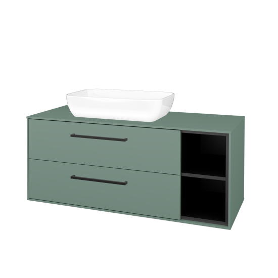 Skrinka pod umývadlo KVADRO SZZ2O2P 120  - M18 Mint mat - Úchytka T06 - M18 Mint mat