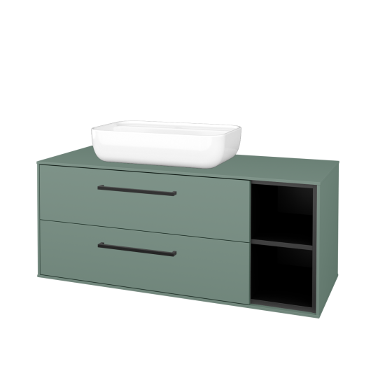 Skrinka pod umývadlo KVADRO SZZ2O2P 120  - M18 Mint mat - Úchytka T06 - M18 Mint mat