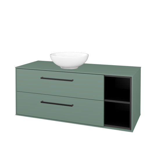 Skrinka pod umývadlo KVADRO SZZ2O2P 120  - M18 Mint mat - Úchytka T06 - M18 Mint mat