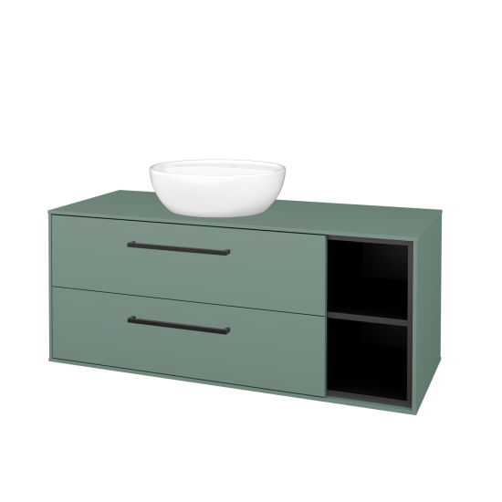 Skrinka pod umývadlo KVADRO SZZ2O2P 120  - M18 Mint mat - Úchytka T06 - M18 Mint mat