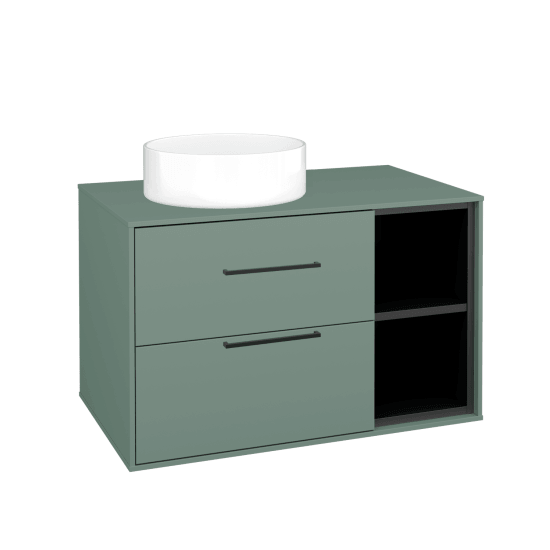 Skrinka pod umývadlo KVADRO SZZ2O2P 80  - M18 Mint mat - Úchytka T06 - M18 Mint mat