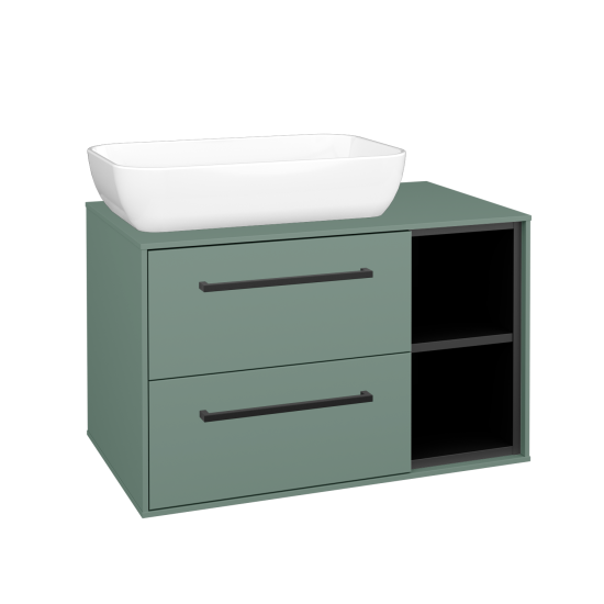 Skrinka pod umývadlo KVADRO SZZ2O2P 80  - M18 Mint mat - Úchytka T06 - M18 Mint mat