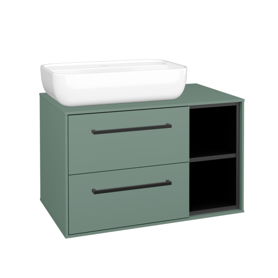 Skrinka pod umývadlo KVADRO SZZ2O2P 80  - M18 Mint mat - Úchytka T06 - M18 Mint mat