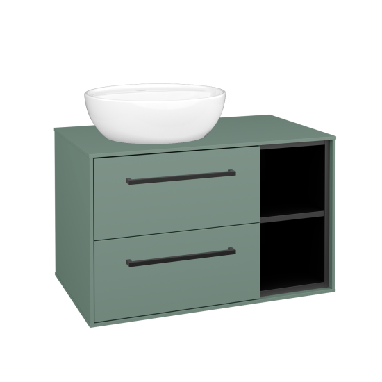 Skrinka pod umývadlo KVADRO SZZ2O2P 80  - M18 Mint mat - Úchytka T06 - M18 Mint mat