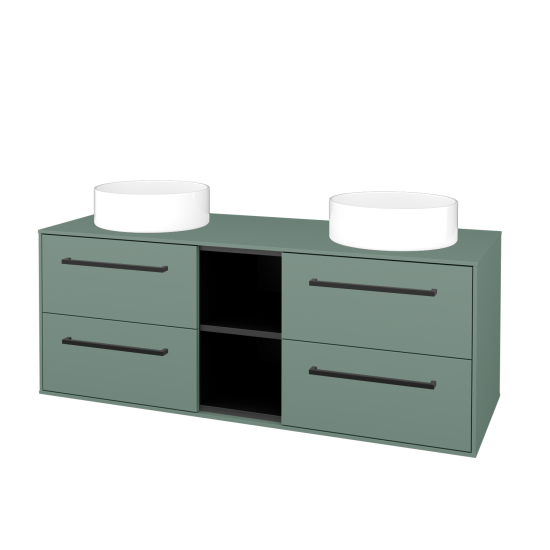 Skrinka pod umývadlo KVADRO SZZ4O2 130  - M18 Mint mat - Úchytka T06 - M18 Mint mat