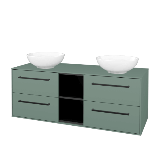 Skrinka pod umývadlo KVADRO SZZ4O2 130  - M18 Mint mat - Úchytka T06 - M18 Mint mat