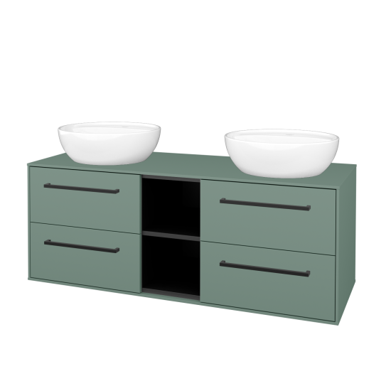 Skrinka pod umývadlo KVADRO SZZ4O2 130  - M18 Mint mat - Úchytka T06 - M18 Mint mat