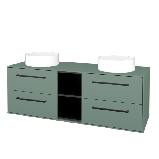 Skrinka pod umývadlo KVADRO SZZ4O2 140  - M18 Mint mat - Úchytka T06 - M18 Mint mat