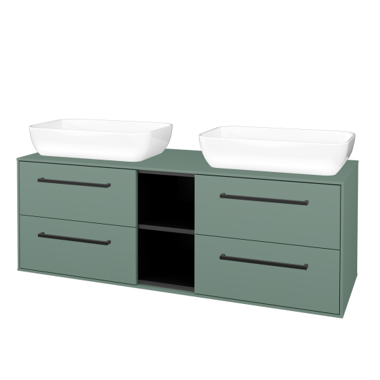 Skrinka pod umývadlo KVADRO SZZ4O2 140  - M18 Mint mat - Úchytka T06 - M18 Mint mat