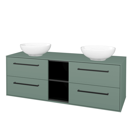 Skrinka pod umývadlo KVADRO SZZ4O2 140  - M18 Mint mat - Úchytka T06 - M18 Mint mat