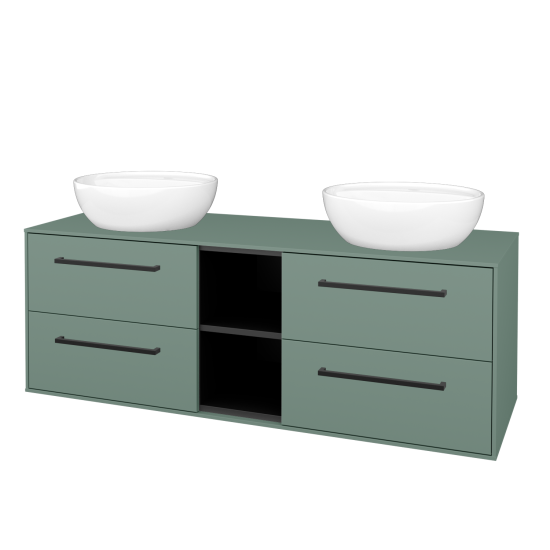 Skrinka pod umývadlo KVADRO SZZ4O2 140  - M18 Mint mat - Úchytka T06 - M18 Mint mat