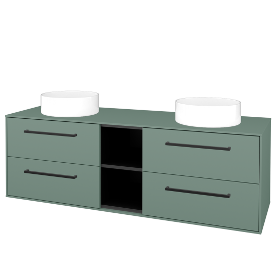 Skrinka pod umývadlo KVADRO SZZ4O2 150  - M18 Mint mat - Úchytka T06 - M18 Mint mat